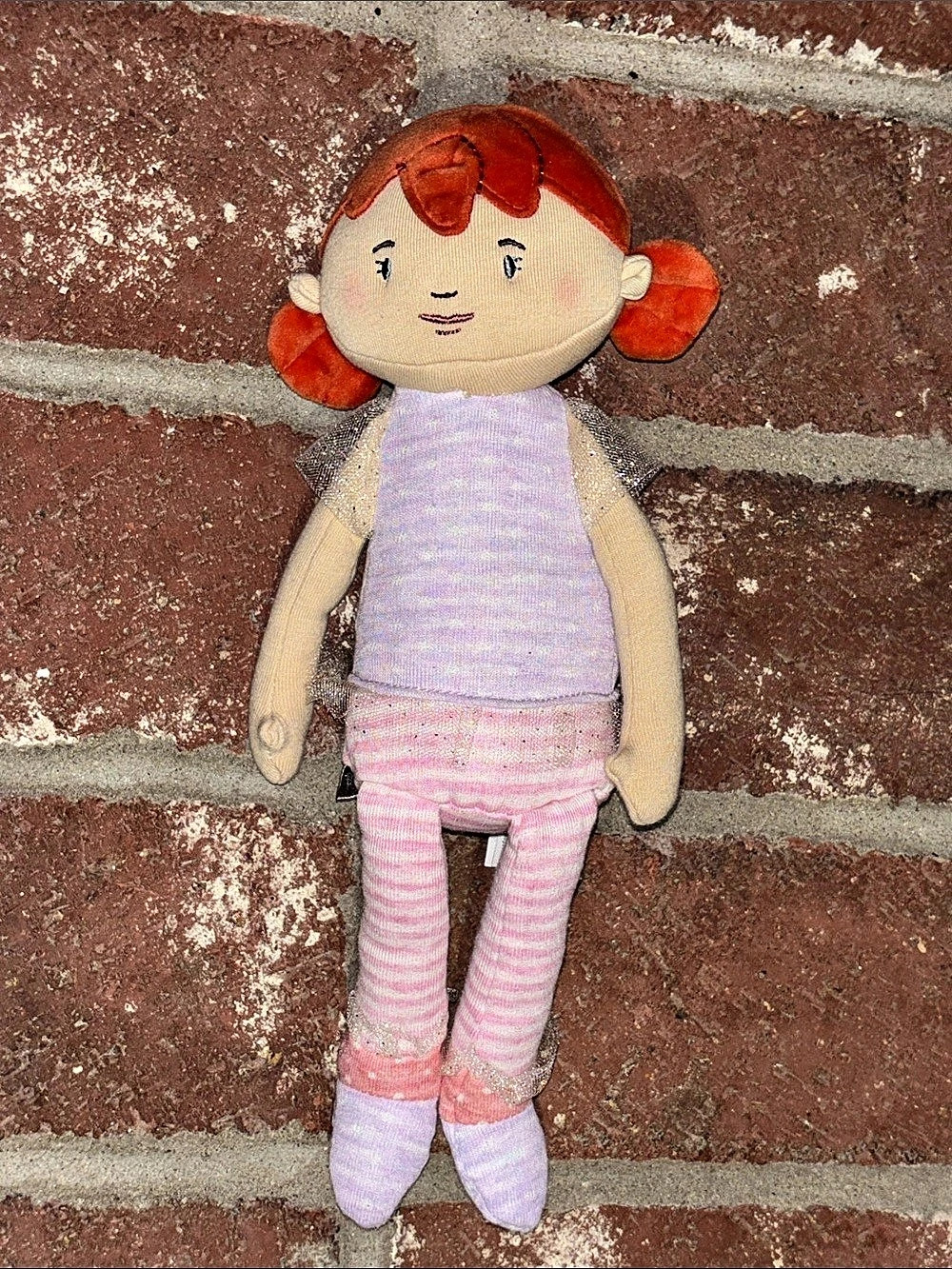 DEMDACO Strong Little Girl Doll - Redhead Red Haired Doll Plush Rag Doll
